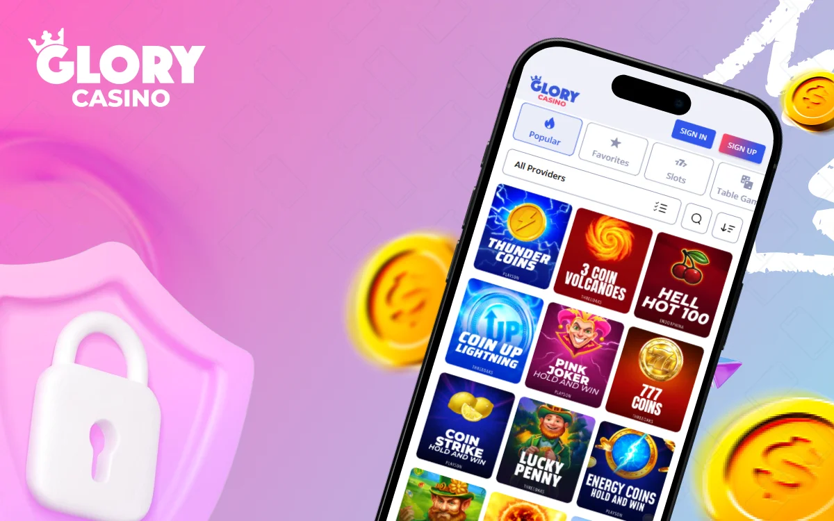 glory casino app features